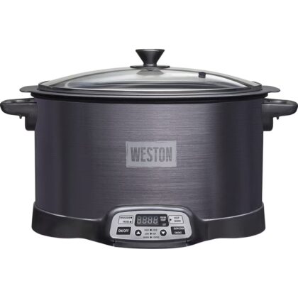 Weston 2-in-1 Indoor Electric Smoker and Slow Cooker, Black (03-2500-WMN)