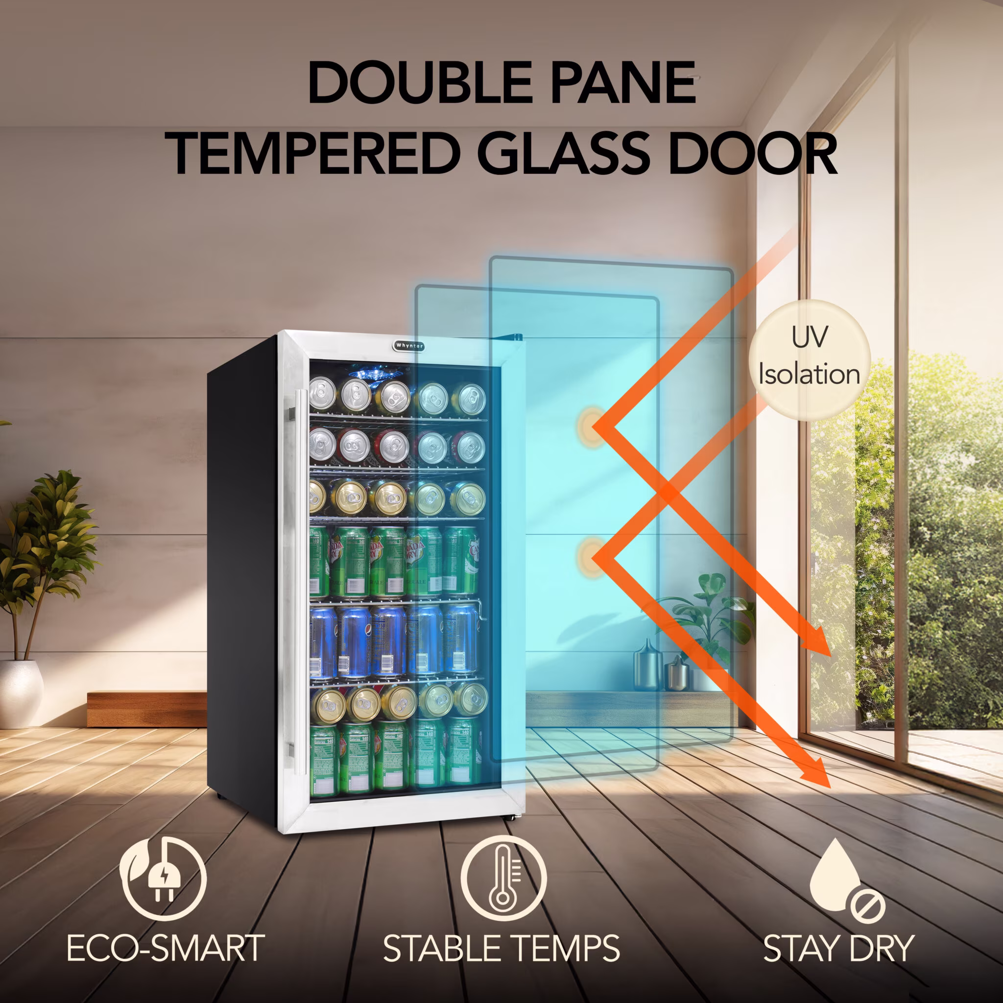 Whynter Beverage Refrigerator Stainless Steel 120 Can Capacity BR-130SB - Image 2