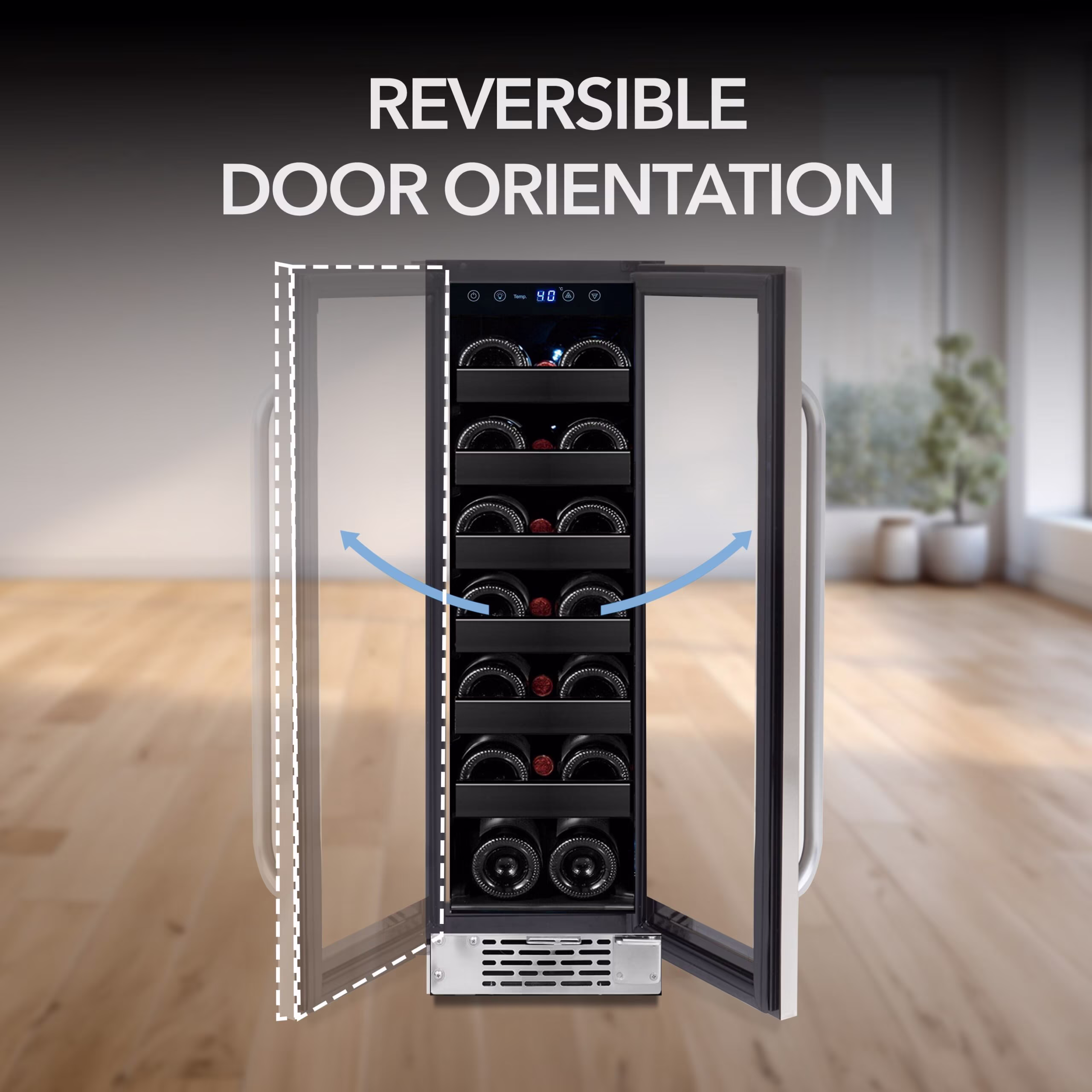 Whynter BWR-208SB 20-Bottle Wine Refrigerator, Stainless Steel, Undercounter or Freestanding, Single Zone Cooling - Image 3