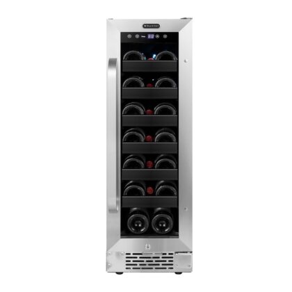 Whynter BWR-208SB 20-Bottle Wine Refrigerator, Stainless Steel, Undercounter or Freestanding, Single Zone Cooling