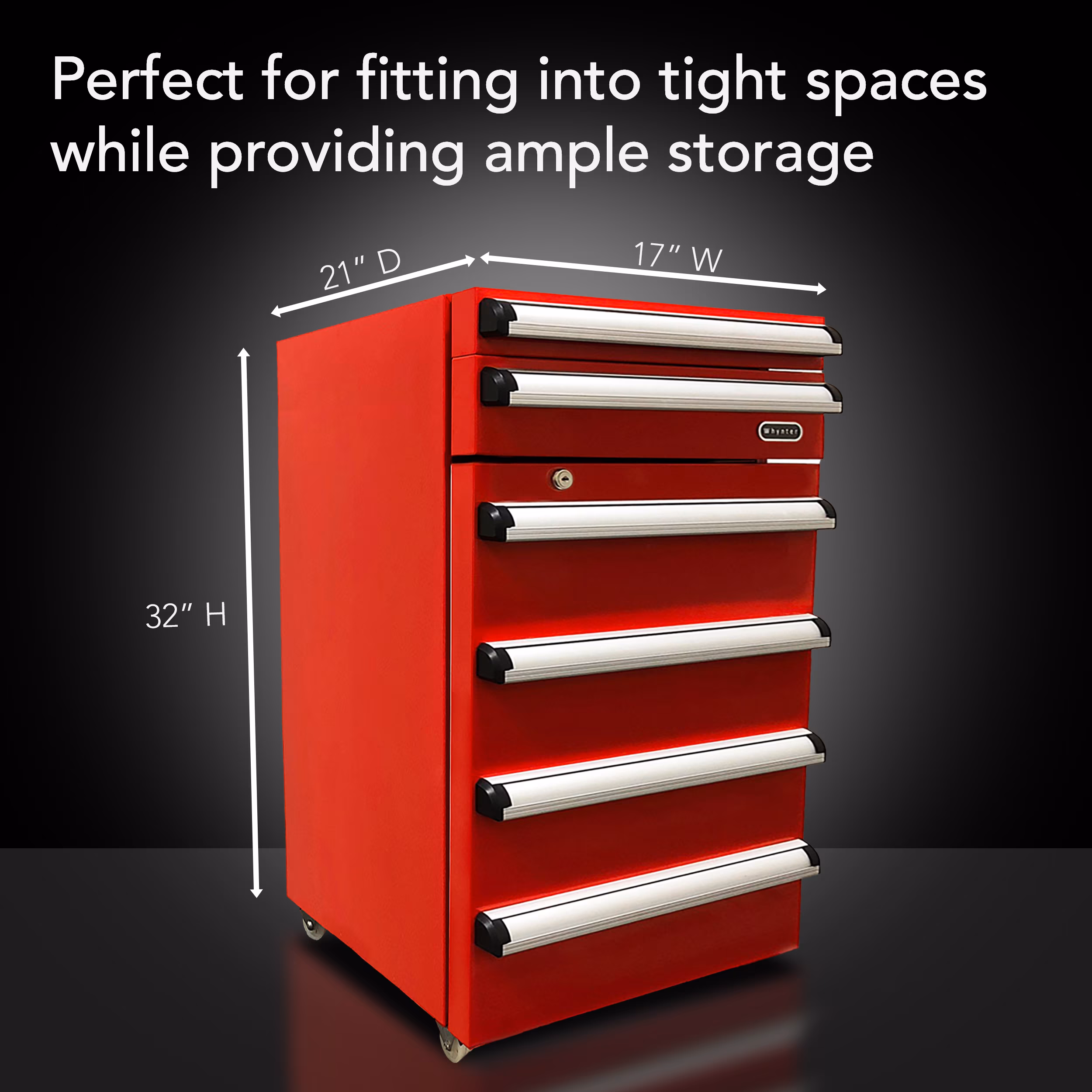 Whynter TBR‑185SR Portable 1.8 cu ft Tool Box Refrigerator with Drawers & Lock, Red - Image 5