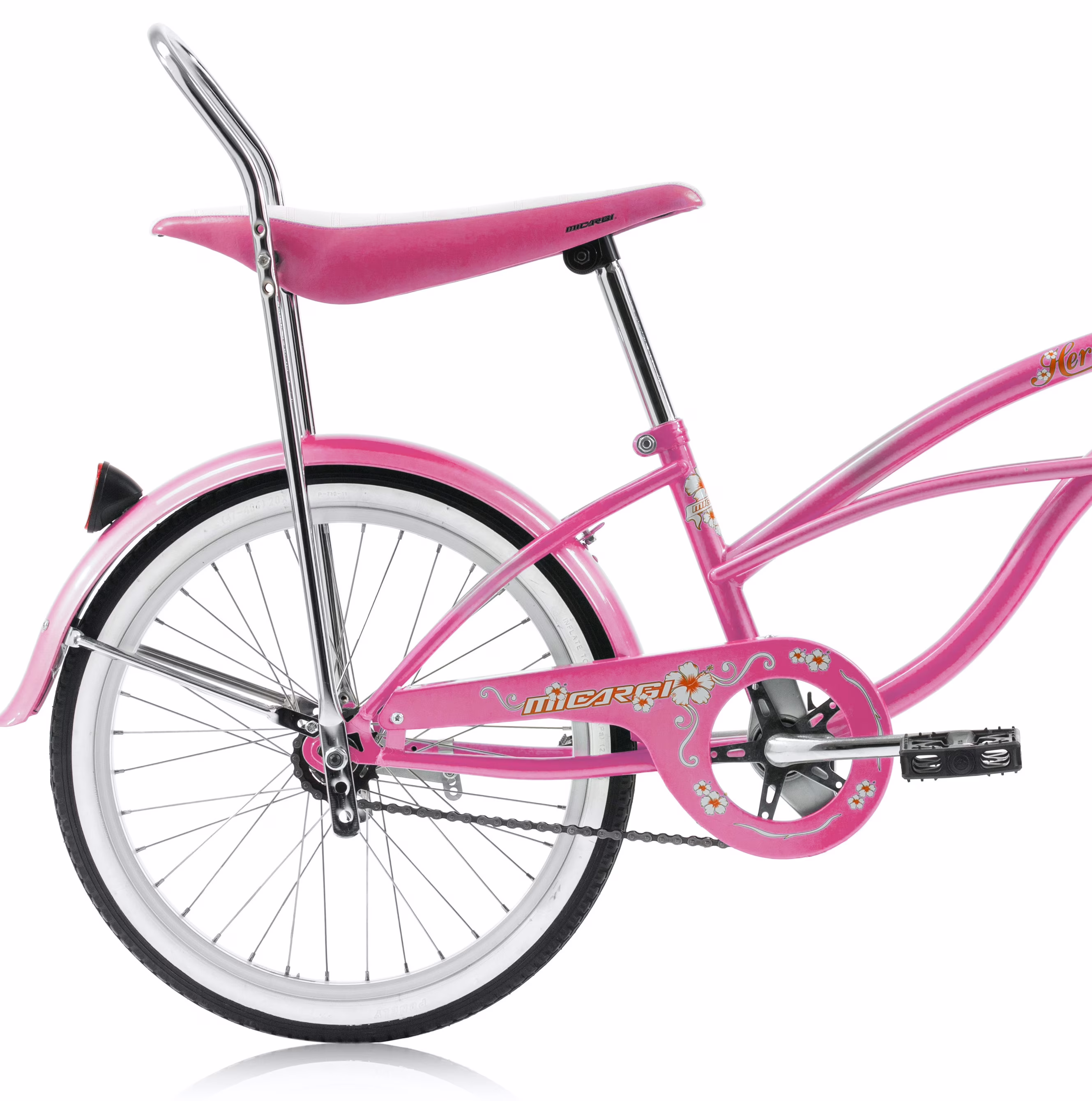 Wonder Wheels 20 In. Beach Cruiser Lowrider Coaster Brake Single Speed Bicycle, Bike With Banana Seat Stainless Steel Spokes One Piece Crank Alloy Rims 36 H - Pink - Image 2