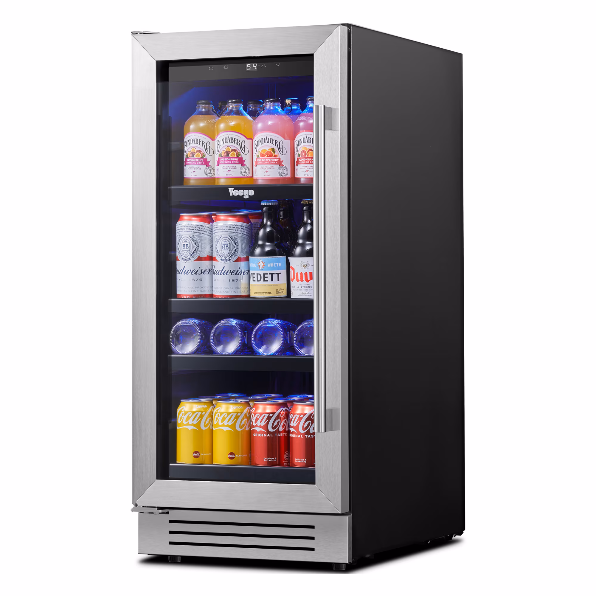 Yeego 15 inch Beverage Refrigerator, Built-in or Freestanding, 100 Cans Cooler with Glass Door - Image 5