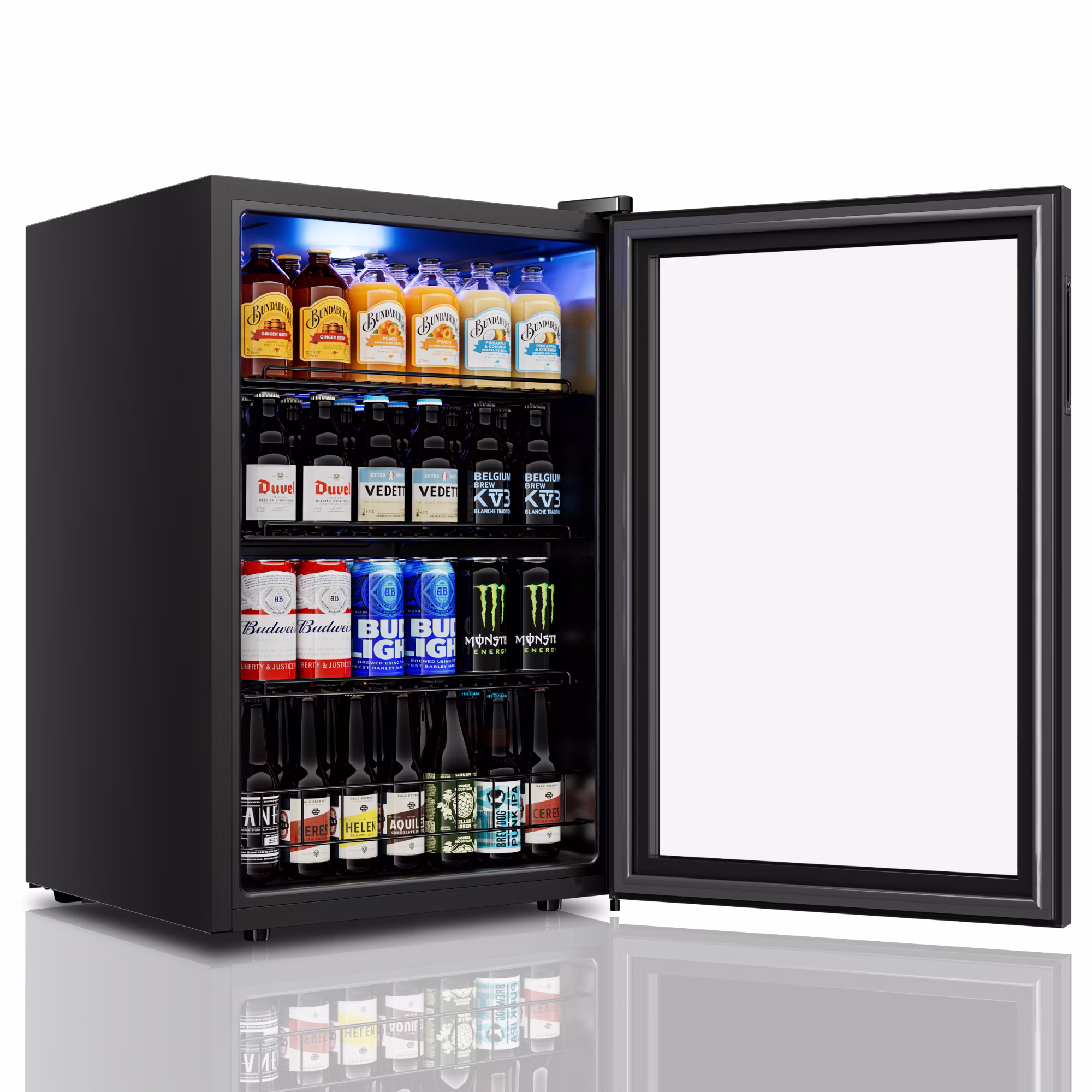 Yeego 160 Can Beverage Refrigerator Cooler, 4.6 cu.ft. Drink Fridge with Double Glass Door for Home/Office/Bar, Black - Image 5