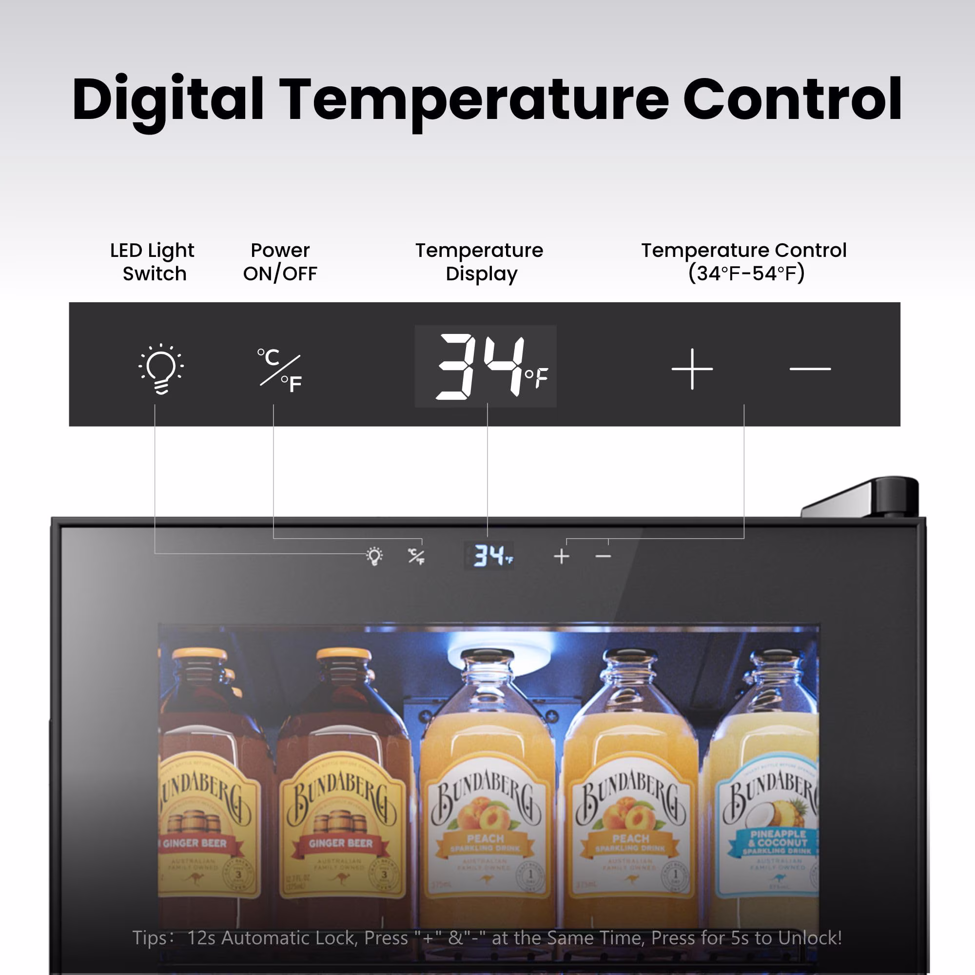 Yeego Beverage Refrigerator, 105-Can Mini Fridge with Glass Door, Adjustable Shelves & Digital Temperature Control for Soda, Beer, and Wine – Suitable for Home or Office Use - Image 4