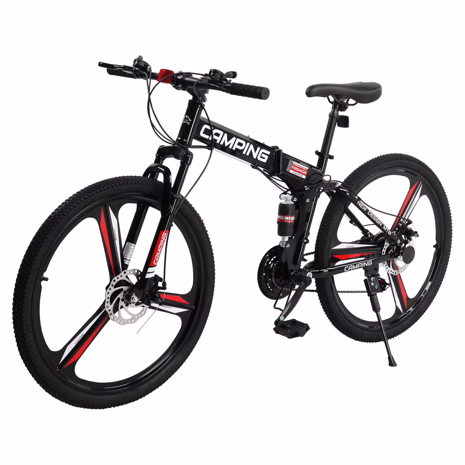 Zimtown 26" Folding Mountain Bike, Shimano 21 Speed MTB Bicycle for Adults, Black - Image 5